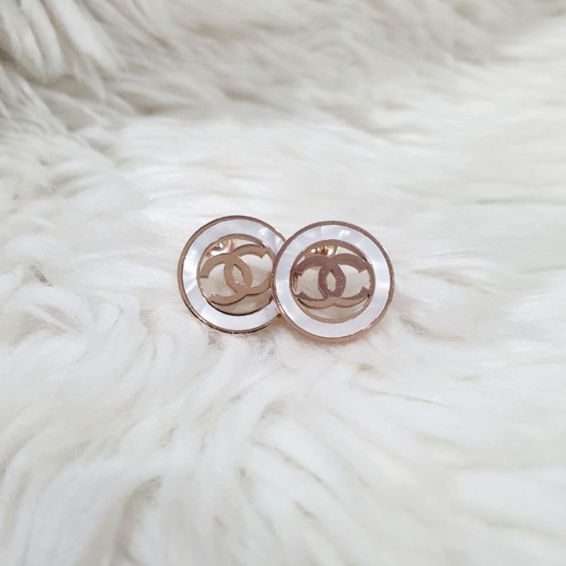 Anting Titanium Stainless steel ori anti karat Earring Rosegold  Premium Quality at0104