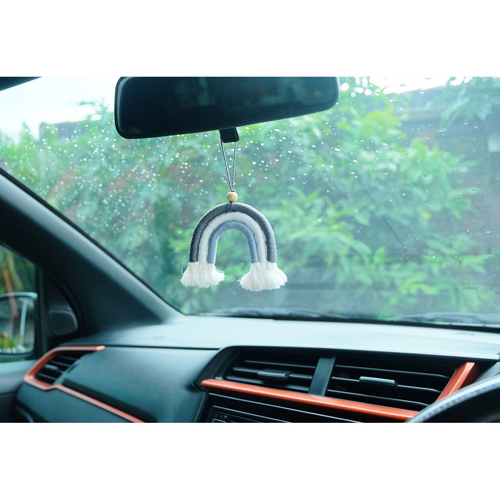 Elmer Living  Rainbow Hanging / Gantungan Macrame Pelangi / Gantungan Spion Mobil