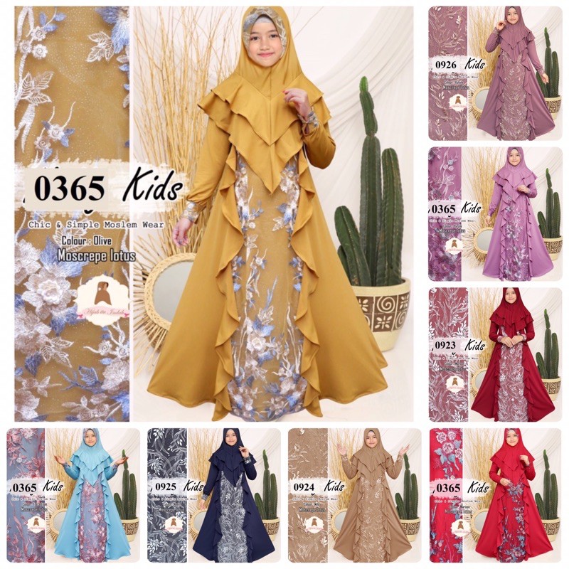 Terlaris Baju muslim pesta anak 2in1 dress umur 9 10 11 12 tahun thn th cantik bagus realpict setela