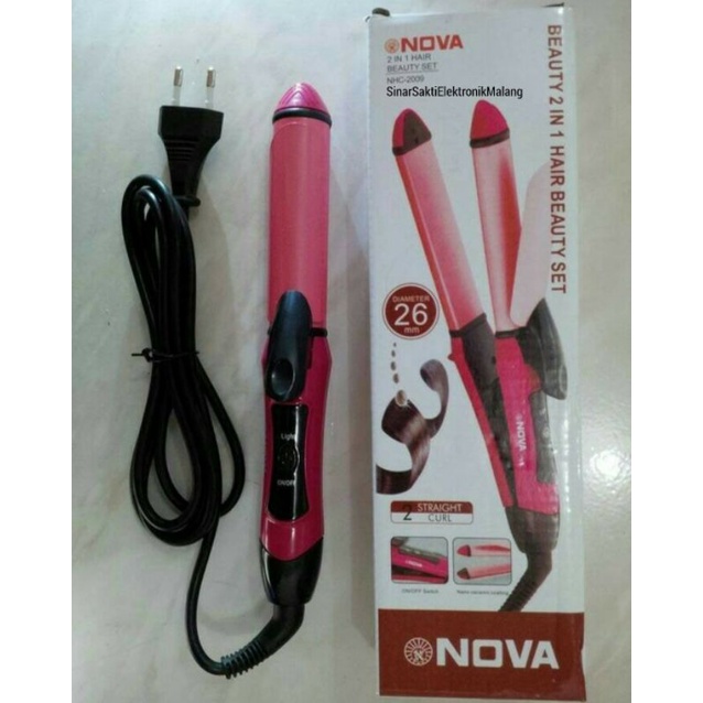 Catok Rambut Nova Mini 2 in 1 NHC-2009Pelurus dan Keriting