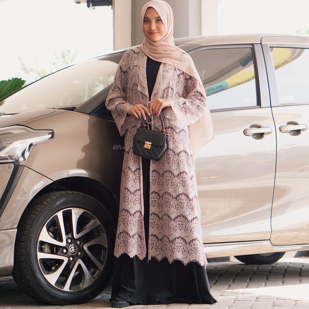 Outer Nazla Brukat Cardigan Kebaya Modern Hijab Mengerti Kamu