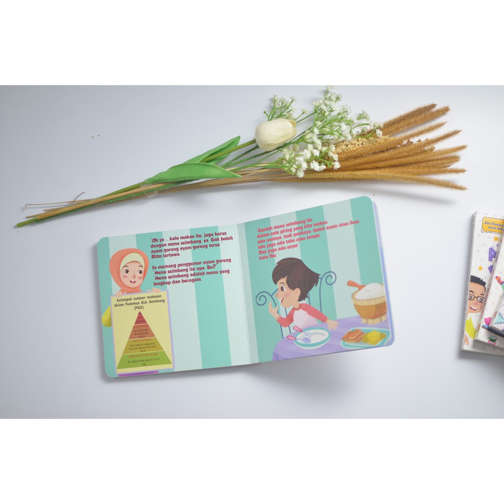 Scritto Books Paket 5 Buku Anak Boardbook Islami / Makan / Mainan / Pakai Baju & Sepatu / Tidur-6