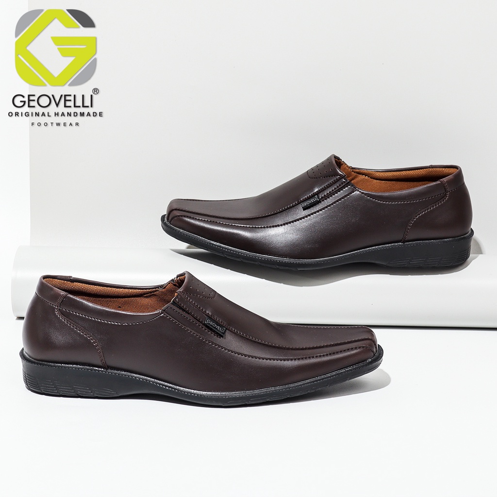 TERBARU !!! SEPATU PRIA PANTOPEL GEOVELLI HITAM COKLAT TANPA TALI BUAT KERJA FORMAL KANTOR SANTAI UKURAN BIG SIZE 39 - 45