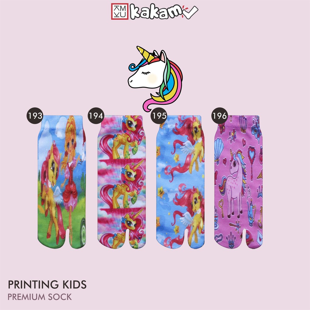 Kaos Kaki Jempol Anak Printing Karakter Hello Kitty, Unicorn 10