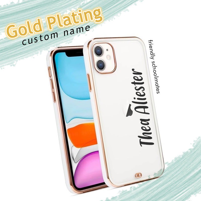 Gold Plating Case Custom Nama Iphone 7 8 7 8 X Xr Xs Max 11 Pro Max 12 mini 12 Pro Max 13 PLUS