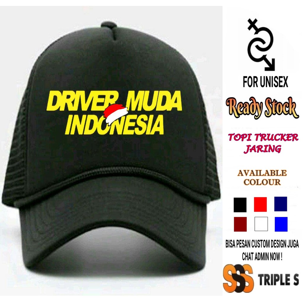 TOPI JARING PRIA KEREN DRIVER MUDA INDONESIA