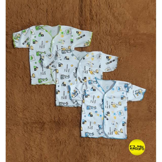  BAJU  BAYI  TANGAN PENDEK MURAH  MOTIF DINO 0 3 BULAN 