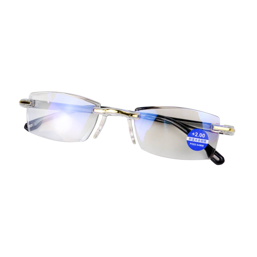 AHORA Kacamata Baca Rabun Dekat Frameless Anti Blue Light Reading Glasses +2.0