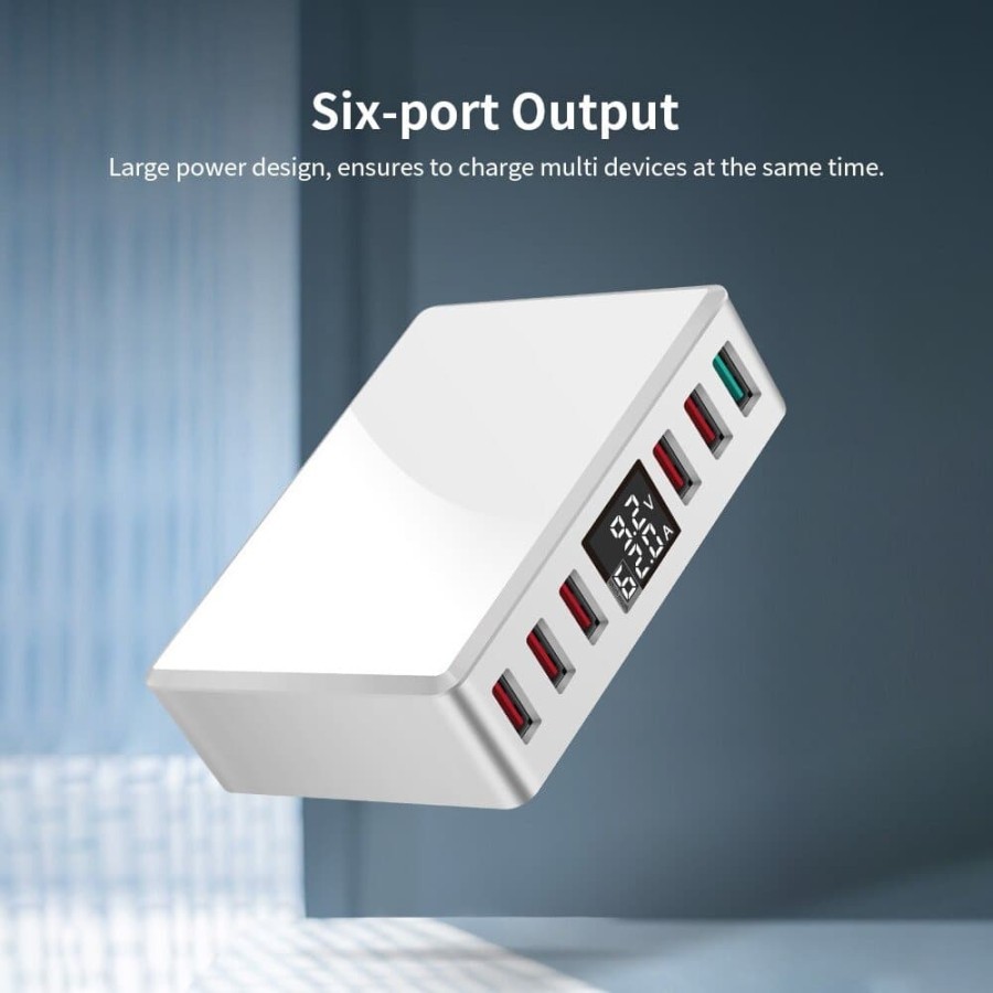 Charger Quick Charge 3.0 6 Ports Multi-port USB LCD 8A 40W WLX-T9+