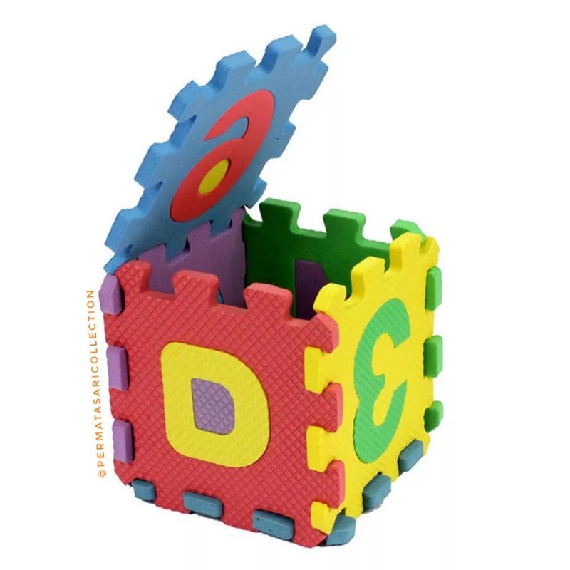 Mainan Puzzle Anak Huruf Alphabet Angka Busa Foam Warna Warni Multi Color