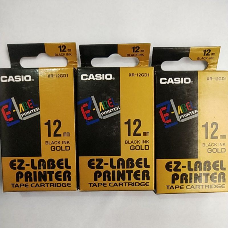 

Casio Label Tape 12mm XR-12GD1 BlackI n Gold