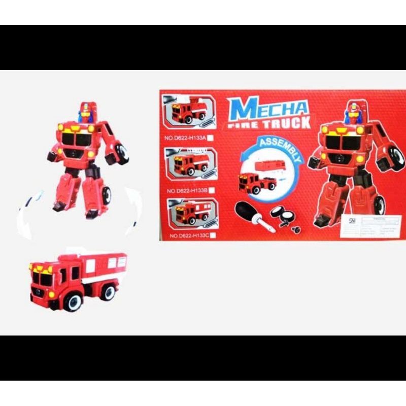 Mainan mobil jadi robot Mecha Fire Fire Truck