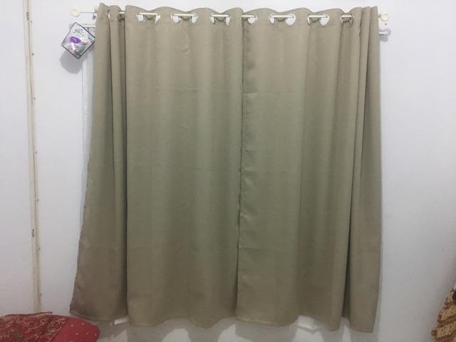 Gordyn Gorden Blackout Polos Jendela Pintu Merah Tua Abu Cerah Coklat Tua Gorden Rumah Gordyn Blazer