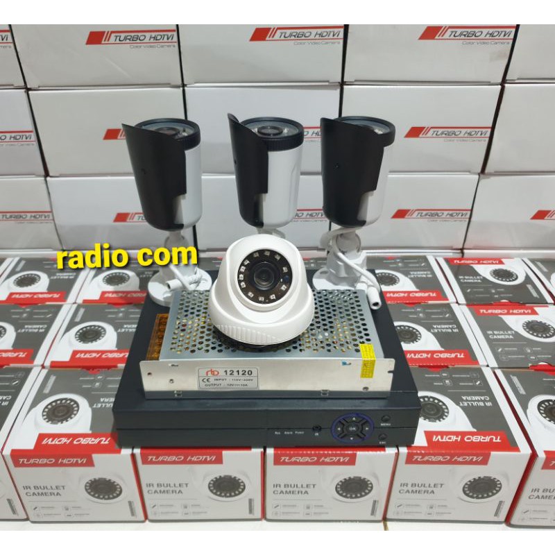 Paket cctv 4 chanel 4 camera full hd 5mp 1080p ir sony (1 indoor + 3 outdoor)