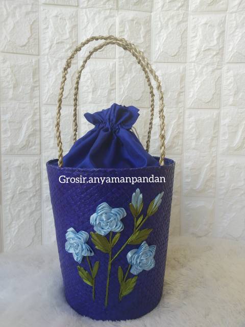 

iDk90 Tas hampers EMBER SULAM WARNA GG RARA Parcel souvernir anyaman pandan goodiebag natal imlek