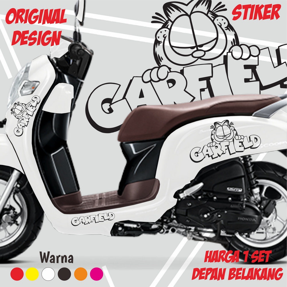 BISA CUSTOM NAMA /Sticker Scoopy GARFIELD Satu Set /all varian