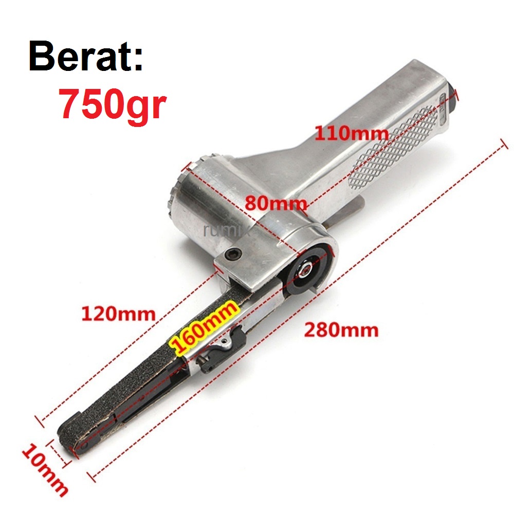 Handheld Air Belt Sander Adaptor Gerinda Tangan Konverter Mesin Amplas Genggam 10MM*330MM