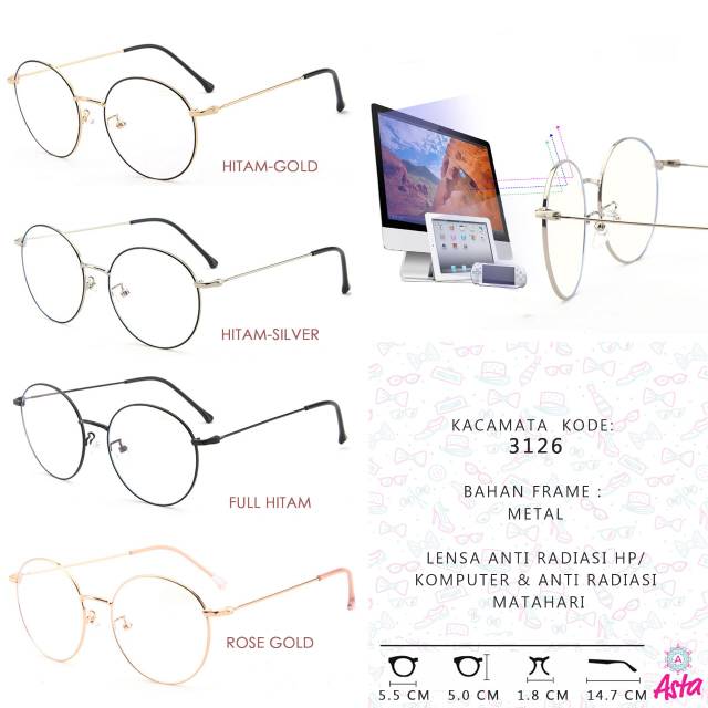 Kacamata anti radiasi matahari , komputet & radiasi HP