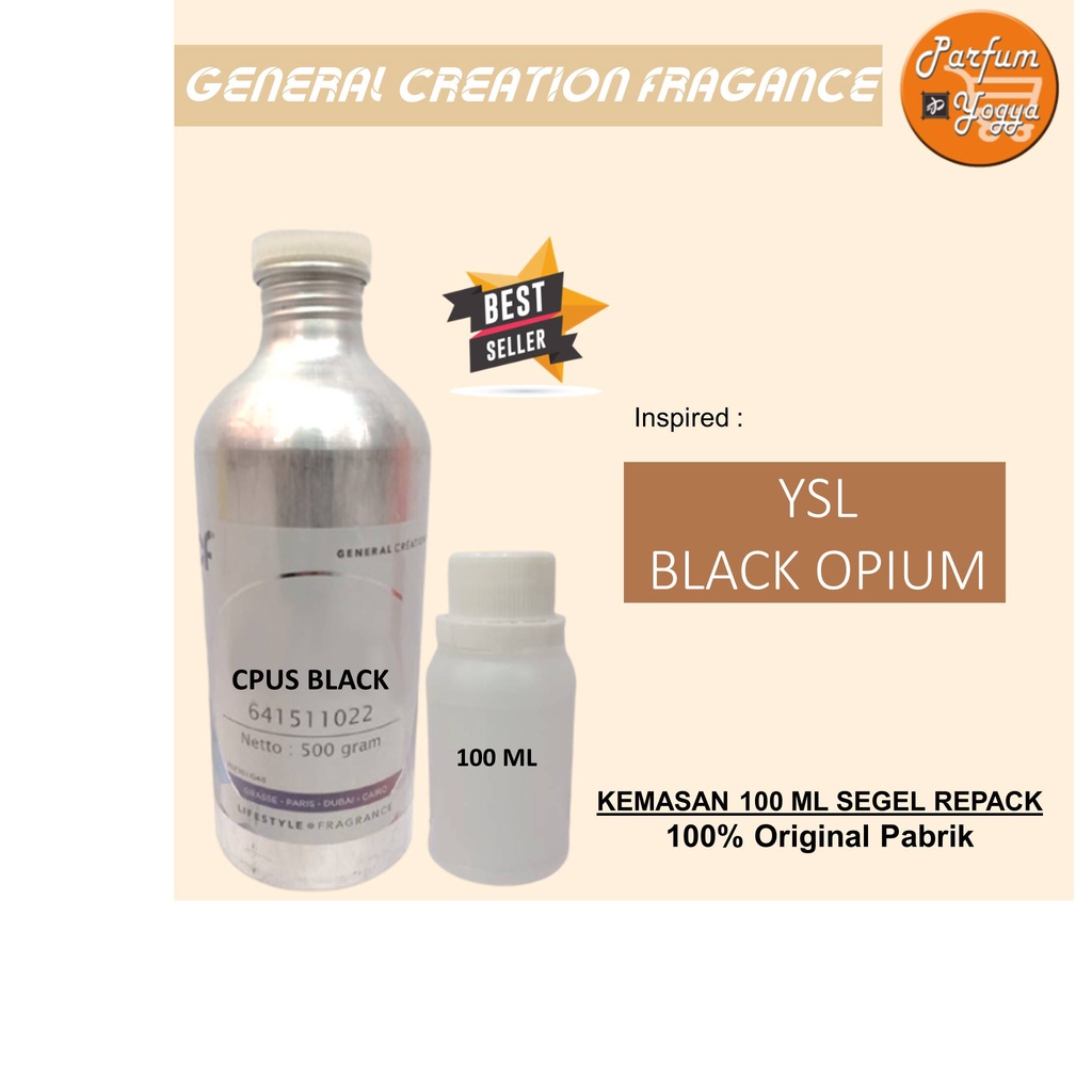 BIBIT PARFUM MURNI GENERAL CREATION FRAGANCE  YSL BLACK OPIUM 100 ML | BEST SELLER
