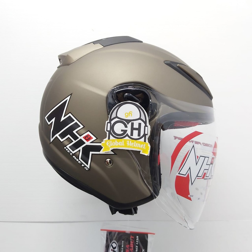 HELM HALF FACE NHK R6 NHK R-6 SOLID STAR GREY DOFF