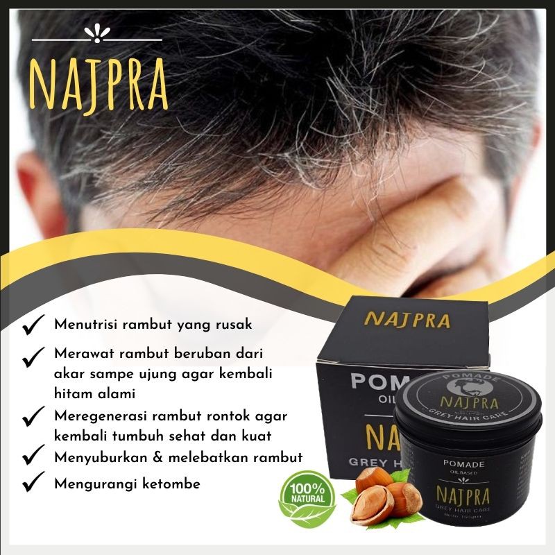 Minyak Rambut Pria Pomade Najpra Obat Uban Penyubur Rambut Rontok Penghilang Uban Hair Pomade 