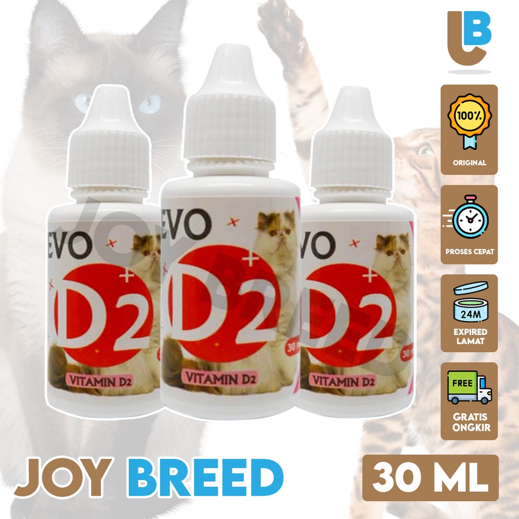VITAMIN D2 KUCING OBAT ANTI VIRUS CALICI FLU PANLEU HERPES KUCING EVO D2 DROP 30ML