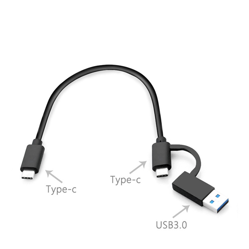 Zzz 2 in 1 Kabel Data / Charger USB 3.0 Tipe C Ke Tipe-C 10Gbps Panjang 30cm