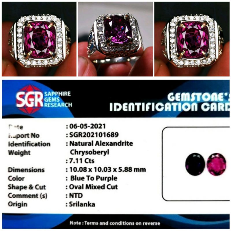 CINCIN BATU NATURAL ALEXANDRITE CHRYSOBERYL SRILANKA (SGR)