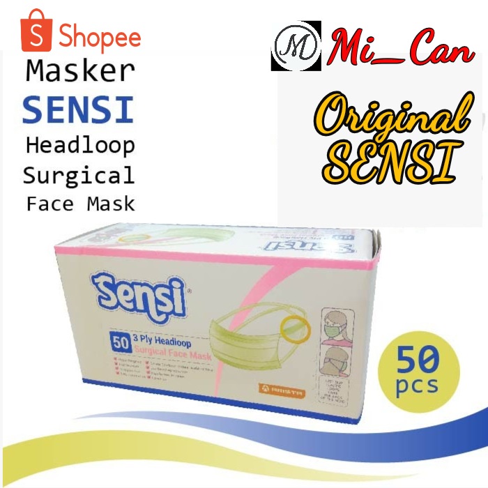 SENSI Masker 3 Lapis isi 50 pcs - Headloop / Masker Hijab