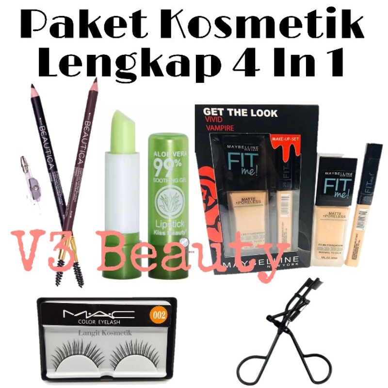 Paket Kosmetik Maybelline Fit Me Fondation Lengkap Murah Set - 4 In 1 - Paket Makeup Lengkap - Paket