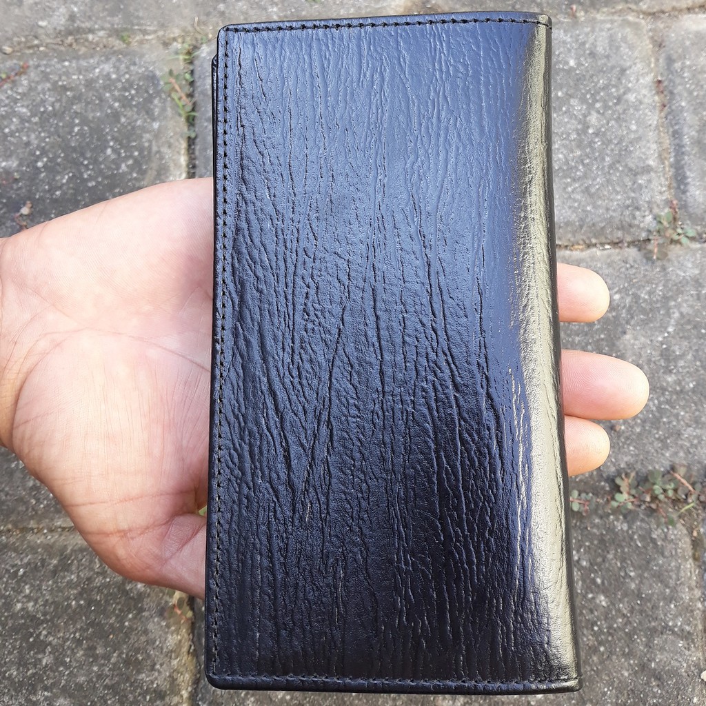 Dompet Asli Kulit Panjang Dompet Kulit Pria Wanita Warna Hitam
