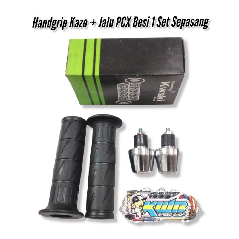 Hanfat Kaze kwski set jalu besi satria ninja pnp cb gl mp nmax pcx Handgrip gas KAZE SET KIRI KANAN UNIVERSAL VARIO BEAT SCOOPY MIO FINO NINJA FU SONIC VIXION BYSON AEROX PCX NMAX DLL HANDGRIP MODEL KAZE STANDAR KWSKI HANDGRIP MODEL KAZE STANDAR KWSKI