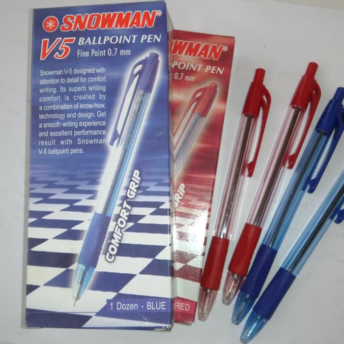 

Ballpoint pulpen pen snowman v5