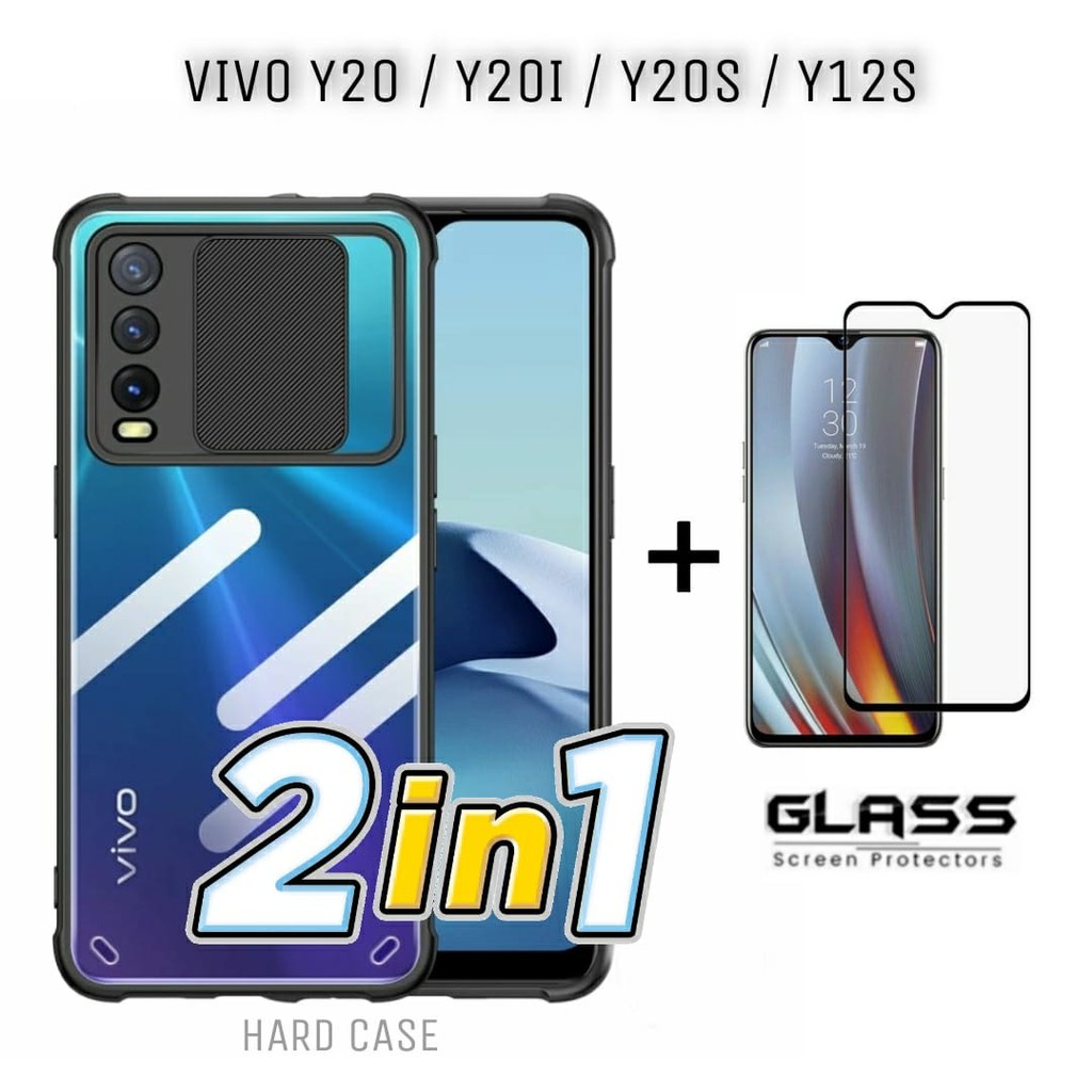 Case Vivo Y20 / Vivo Y20i / Vivo Y20s / Vivo Y12s Hard Case Fusion Sliding Free Tempered Glass Layar Handphone