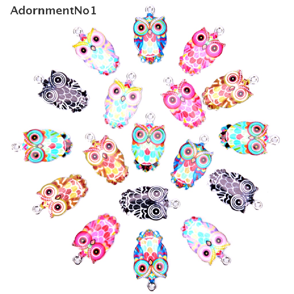 (AdornmentNo1) 2 / 6Pcs / Set Liontin Enamel Bentuk Burung Hantu Bahan Alloy Untuk Kerajinan Tangan DIY Charms