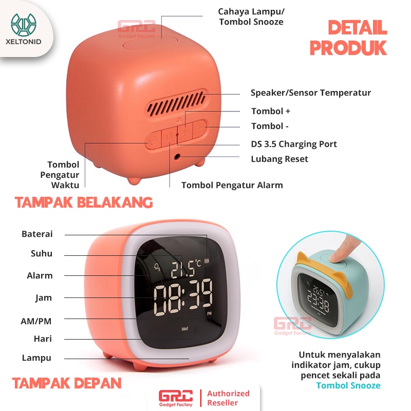 Jam Weker Digital Jam Meja Pintar Kucing Kelinci Smart Alarm Cute Pet