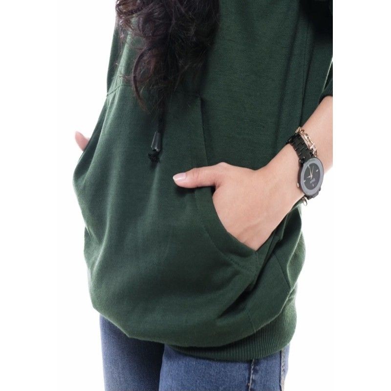 Hoodie Polos Sweater Polos Hijau Botol Pria Wanita Size M L XL XXL Murah