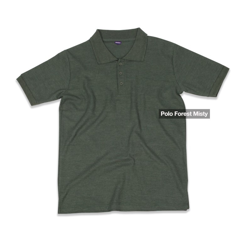  Kaos Polo Polos Berkerah Warna Green Forest Misty lembut 