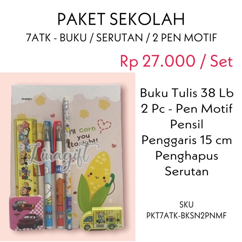 ( Set Paket Motif ) ALAT TULIS SEKOLAH LENGKAP / MEWARNAI / KADO SUVENIR CUSTOM ULANG TAHUN / HADIAH LOMBA 17 AGUSTUS / COLORING STATIONERY SET / BUKU A5 NOTES PEN PENSIL / GOODIE BAG BINGKISAN SOUVENIR