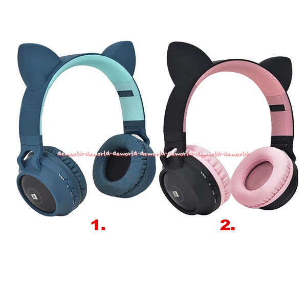 Ataru Bluetooth Headphone Bluetooth Alat Dengar Musik Model Kucing Busa Empuk Attaru Head Phone Blue Tooth Cat