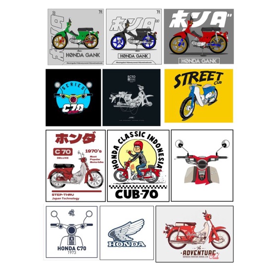 

stiker hondac70 - stiker astrea grand - stiker street cub