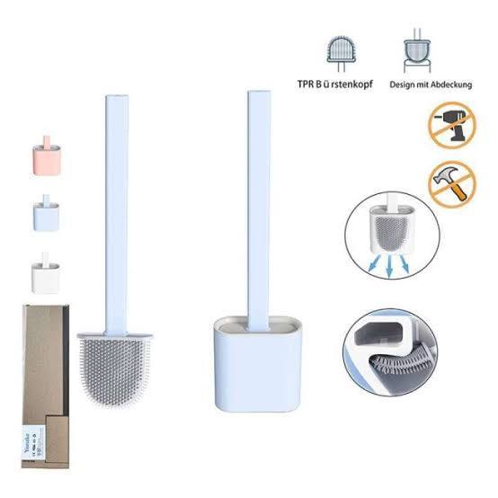 Sikat Toilet Silikon Dengan Wadah Sikat WC Silikon Brush Toilet Silicone Pembersih WC