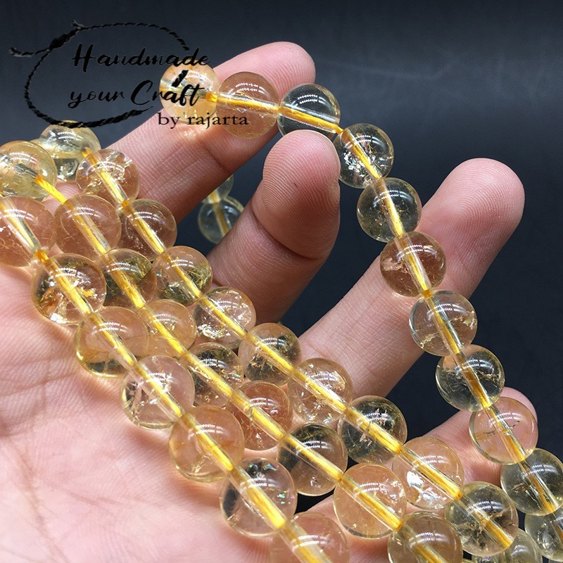 Cracked Crystal Citrine Bead Stone