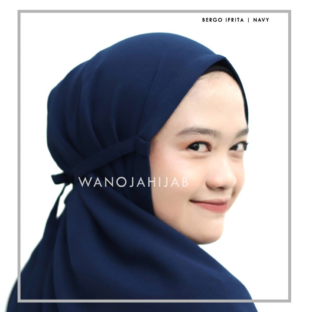 Bergo Maryam Tali Hijab Instan Daily Jilbab Non Pet IFRITA Jilbab Terbaru Kekinian Polos Crepe