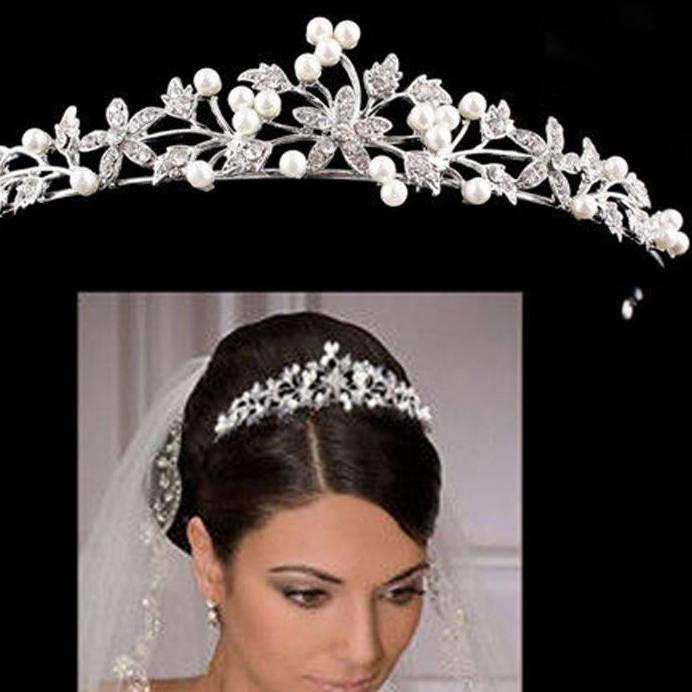 ☜ Mahkota pengantin mutiara /mahkota murah ☆