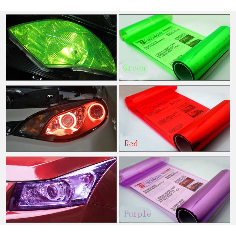 Hot Sale/12Warna Lampu Depan Mobil Mewah Fog Light Taillight Kuning Vinyl Film Wrap Sticker