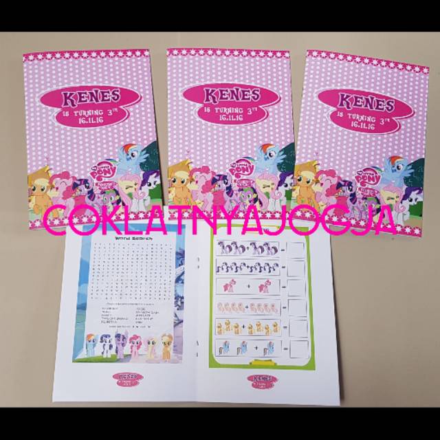 

(PO 13hr kerja, MIN 20) Birthday Souvenir Activity Book Tema My Little Pony