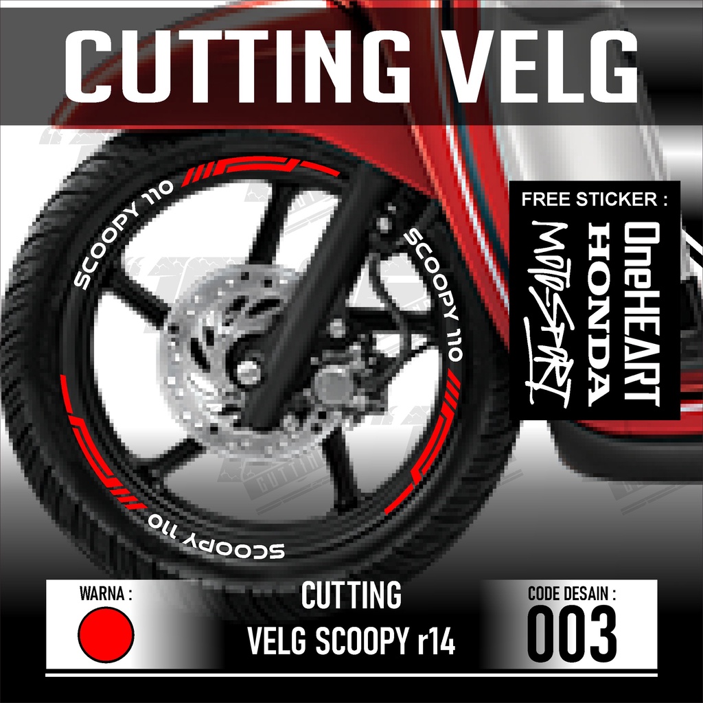 Stiker velg Scoopy lis velg Scoopy stiker velg motor Scoopy list velg honda Scoopy sticker velg Scoo