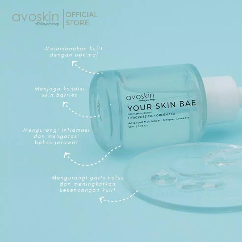 (BPOM) AVOSKIN Your Skin Bae Ultimate Hyaluron HYACROSS 3% + Green Tea 30ml