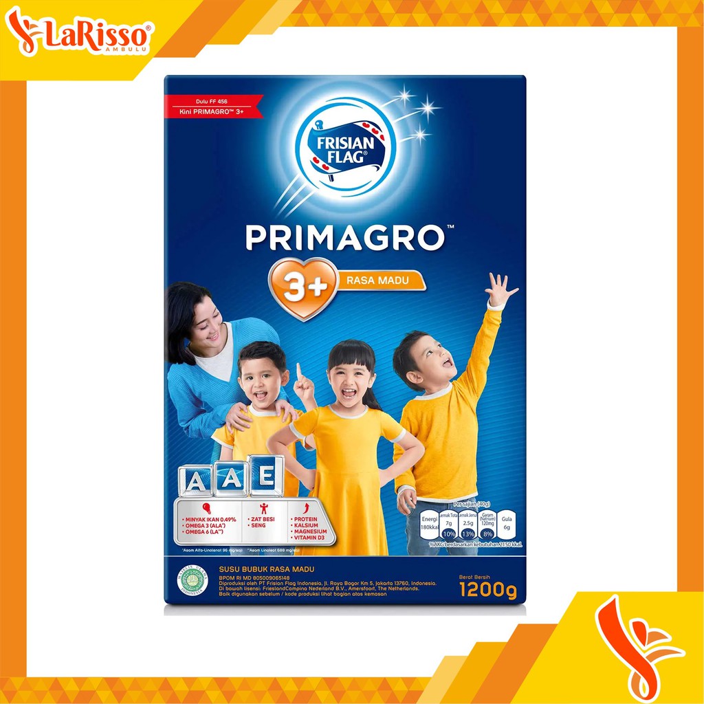 

SUSU FORMULA FRISIAN FLAG PRIMAGRO 3+ 1200GR RASA MADU